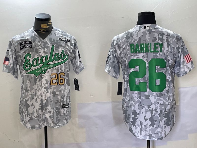 Men Philadelphia Eagles #26 Barkley Nike Arctic Camo 2024 Salute to Service Limited NFL Jersey style 2->washington commanders->NFL Jersey